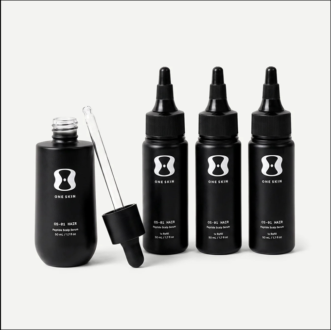 OneSkin OS-01 Hair Scalp Serum bottles