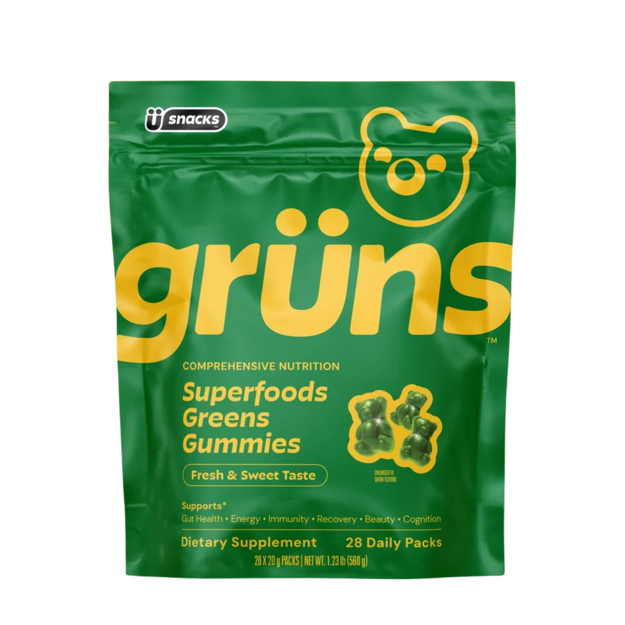 Grüns superfoods greens gummies pouch