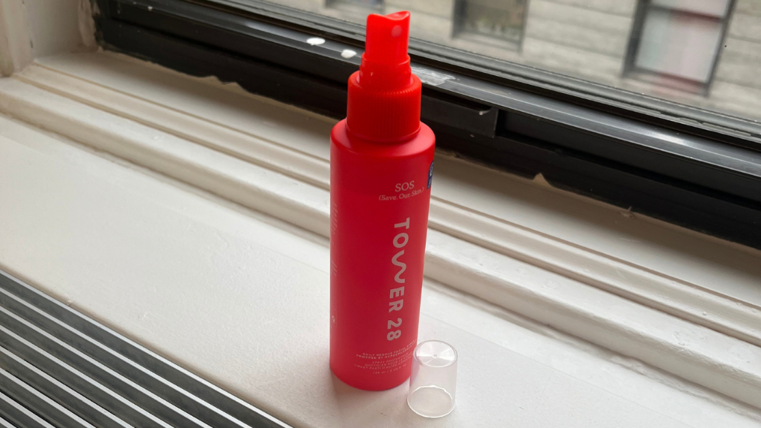 Tower 28 SOS Daily Rescue Spray on a windowsill
