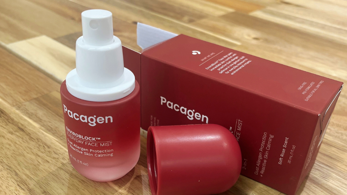 Pacagen EnviroBlock™ Everyday Face Mist on a wooden surface