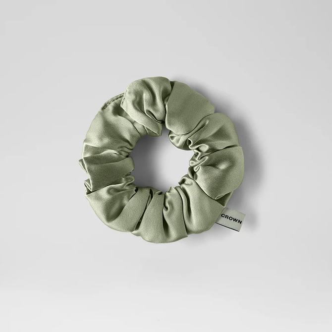 Crown Affair The Scrunchie No. 003 in sage silk