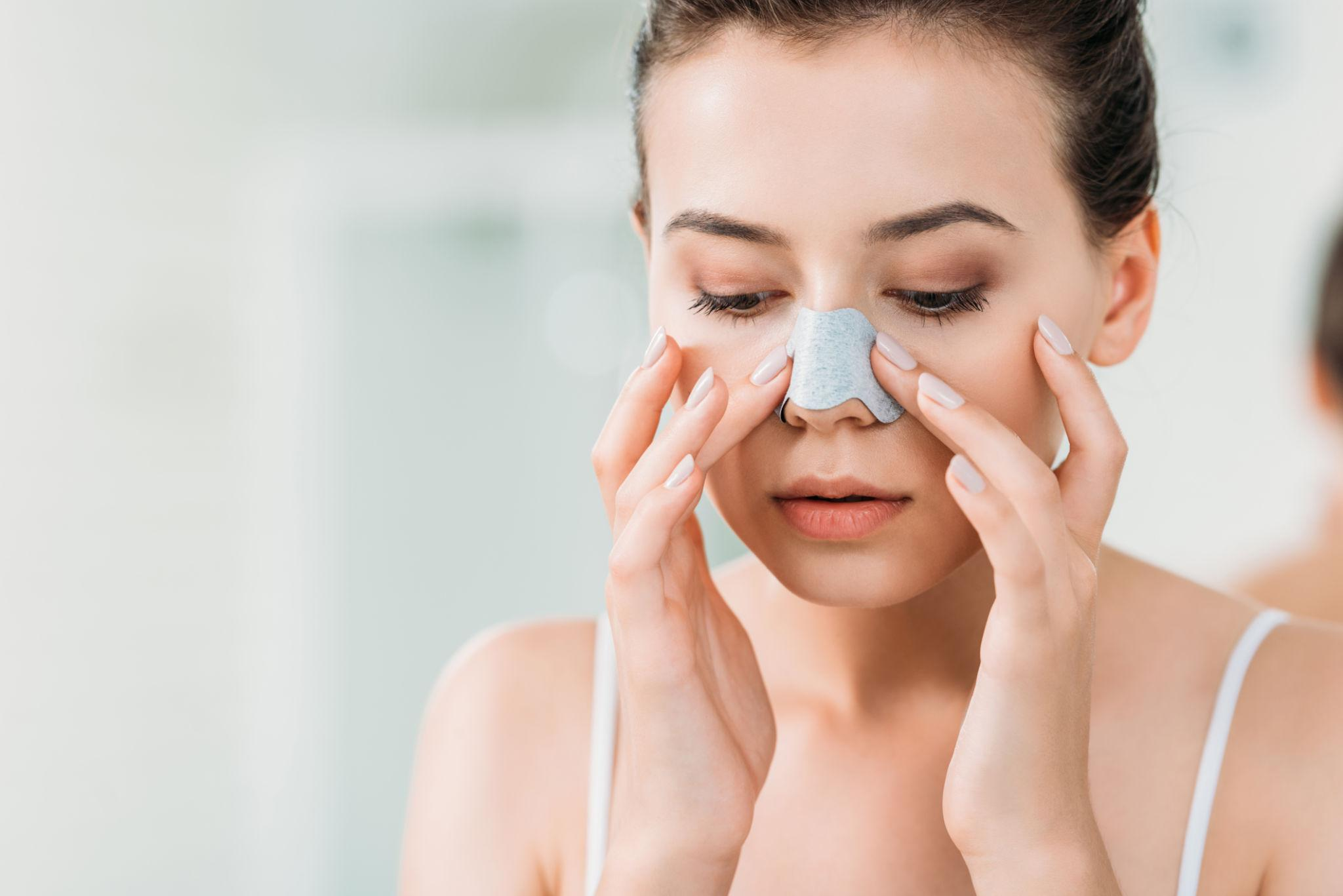 Title card reading What You're Really Pulling Out of Your Pores above a box of nose pore cleansing strips